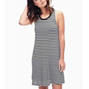 Splendid Black Drapey Lux Stripe Swing Dress